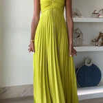 Exquisite Princess Pleated Off Shoulder with Scarf Party Maxi Dress