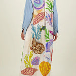 Take A Trip Marine Elements Unique Print Patchwork Pocketed Long Shirt Coat