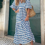 Fabulous Time Puff Sleeve Tiered Midi Dress