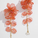 Fashionable Tassel Floral Mermaid Pearlescent Earrings