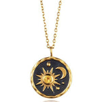Vintage Sun Moon Exquisite Zircon Necklace