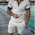 KZZ Mens Polo Shirt and Shorts Sets