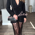 Queen Temperament Leaf Pattern Mesh High Rise Flare Pants