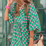 Fabulous Time Puff Sleeve Tiered Midi Dress