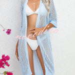 Surprising Half Sleeve Patchwork Cutout Beach Cover Up