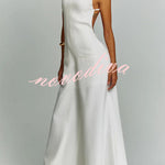 Kelso Linen Blend Square Neck Pocketed Backless Wide Leg Jumpsuit