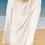 Rustic V Neck Button Down Cover Up