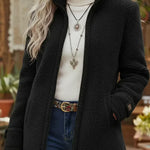 Carissa - Full-Zip Lambswool-Feel Stand Collar Jacket