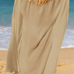 Rustic V Neck Button Down Cover Up
