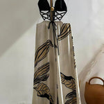 Tulum Dreaming Strap Cross Design Patchwork Printed Elastic Waist Backless Jumpsuit