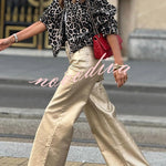 Dashing Darling Metallic Fabric High Waist Pocketed Wide Leg Pants