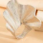 Fashion Irregular Ginkgo Leaf Shape Alloy Ring