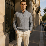 100% Cashmere Woven Half Zip