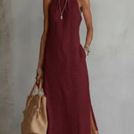 Jimena™ | Casual Embroidered Midi Dress with Mandarin Collar