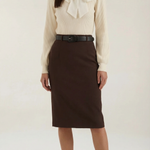 Ribbed knit sweater with bow detail