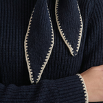 Ribbed sweater with a lapel collar