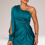 Harriet Langdon | One Shoulder Satin Maxi Evening Gown For Women