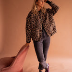 Evelyn | Women's Oversized Leopard Print Snap-Button Quilted Jacket