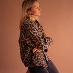 Evelyn | Women's Oversized Leopard Print Snap-Button Quilted Jacket